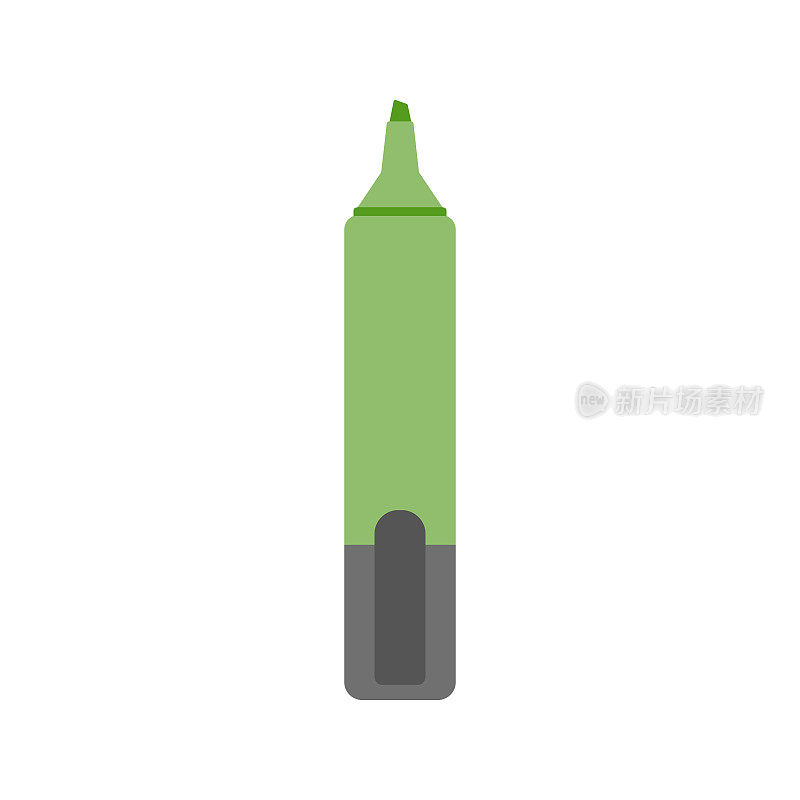 Color marker description. Office supplies - stationery and art school supplies. Back to school. The green label icon